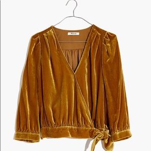 Madewell Velvet Wrap top. Brand new with tags.